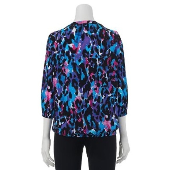 Dana Buchman Pintuck Banded Bottom Top Size Large - Picture 2 of 8